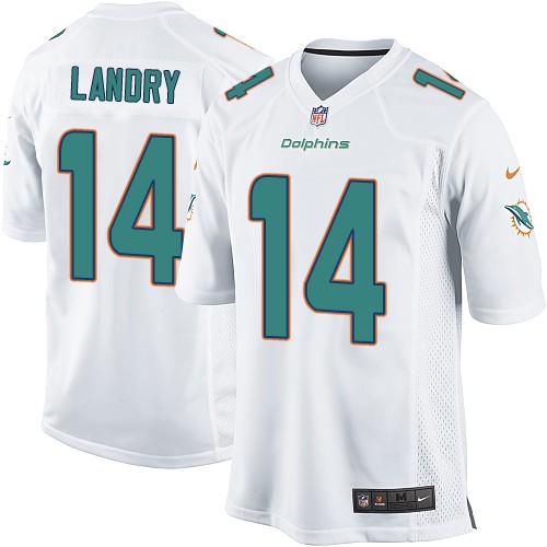 Men's Game Jarvis Landry Nike Jersey White Road - #14 NFL Miami Dolphins